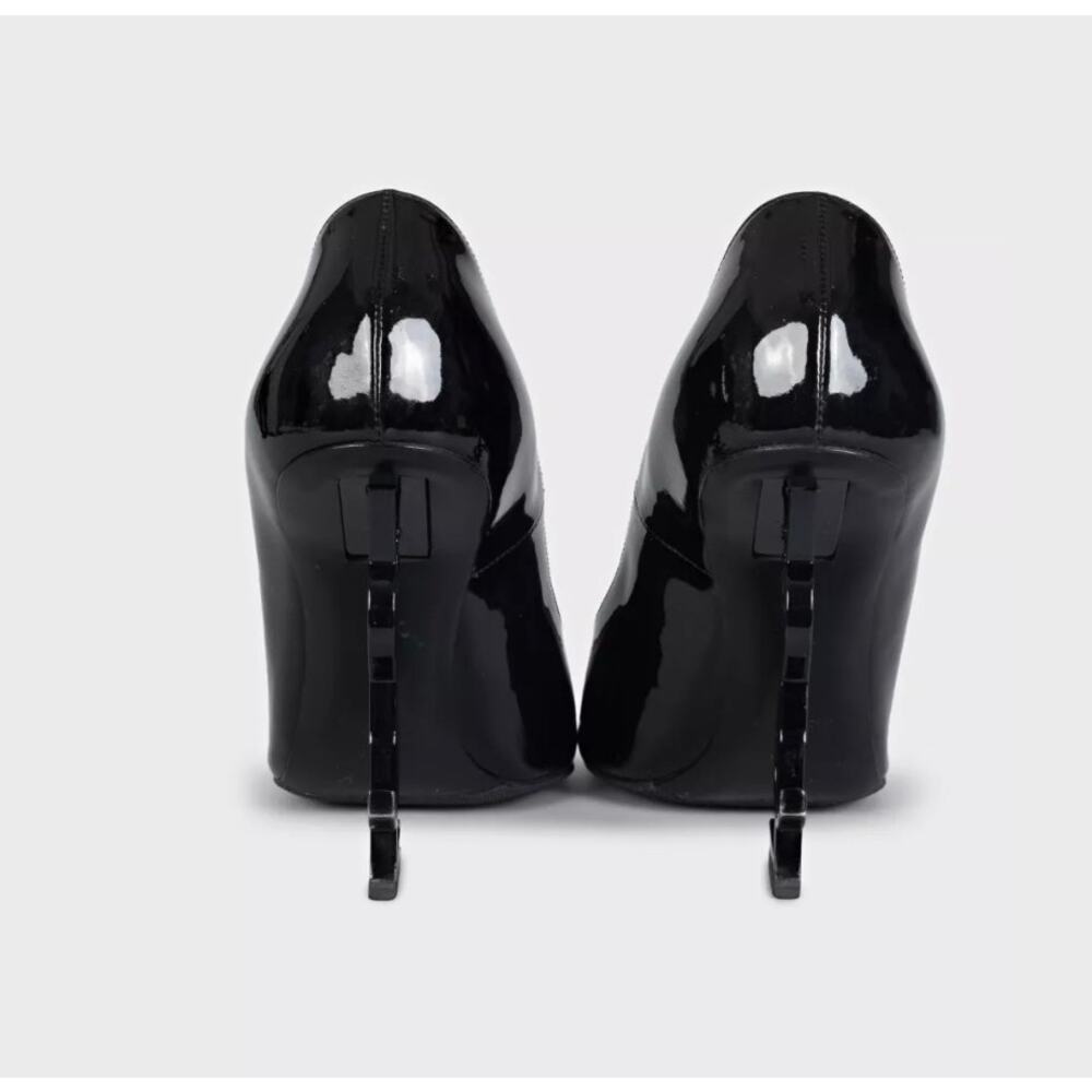Saint Laurent Opyum Patent Leather Logo Heels  Sz 38 - Picture 4 of 5